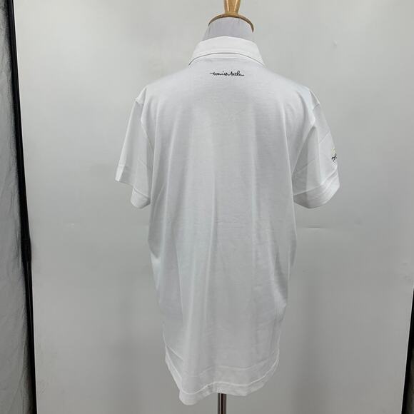 Travis Mathew Polo Shirt Womens XL White Pima Cotton Starr Wickenburg Golf *Logo - Picture 6 of 13